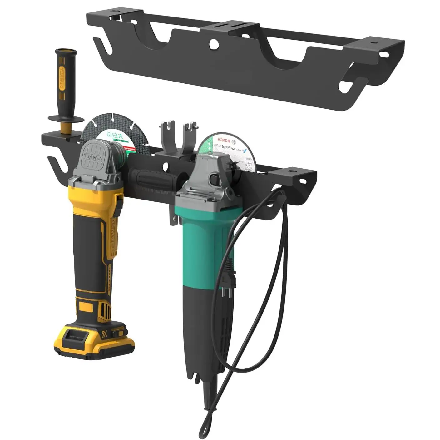 Angle Grinder Holder Stand, Wall Mounted Storage Rack with Cord Hanger, Multifunctional Angle Grinder Rack, Tool Organizer with Accessories