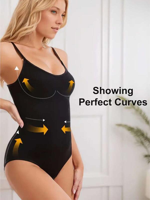 3PC Womens Seamless Bodysuits Tummy Control Shapewear Multicolor Basic Fabric Minimalist Style Everyday Compression