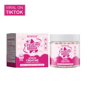 MYMYDE: Gominolas de creatina sin azucar aptas tanto parahombres como para mujeres. Cada racion contiene 5 g decreatina, 2 g de colageno y 1 g de aminoacidos de cadenaramificada. Gominolas con sabor a fruta. Cada caja contiene120 unidades.
