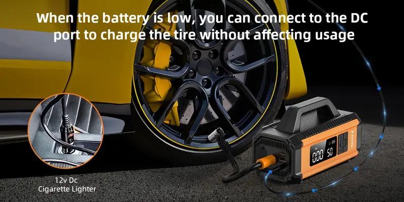 Portable 4000A Car Jump Starter with Air Compressor, 150PSI Tire Inflator for 8.0L Gas & 6.0L Diesel Engines