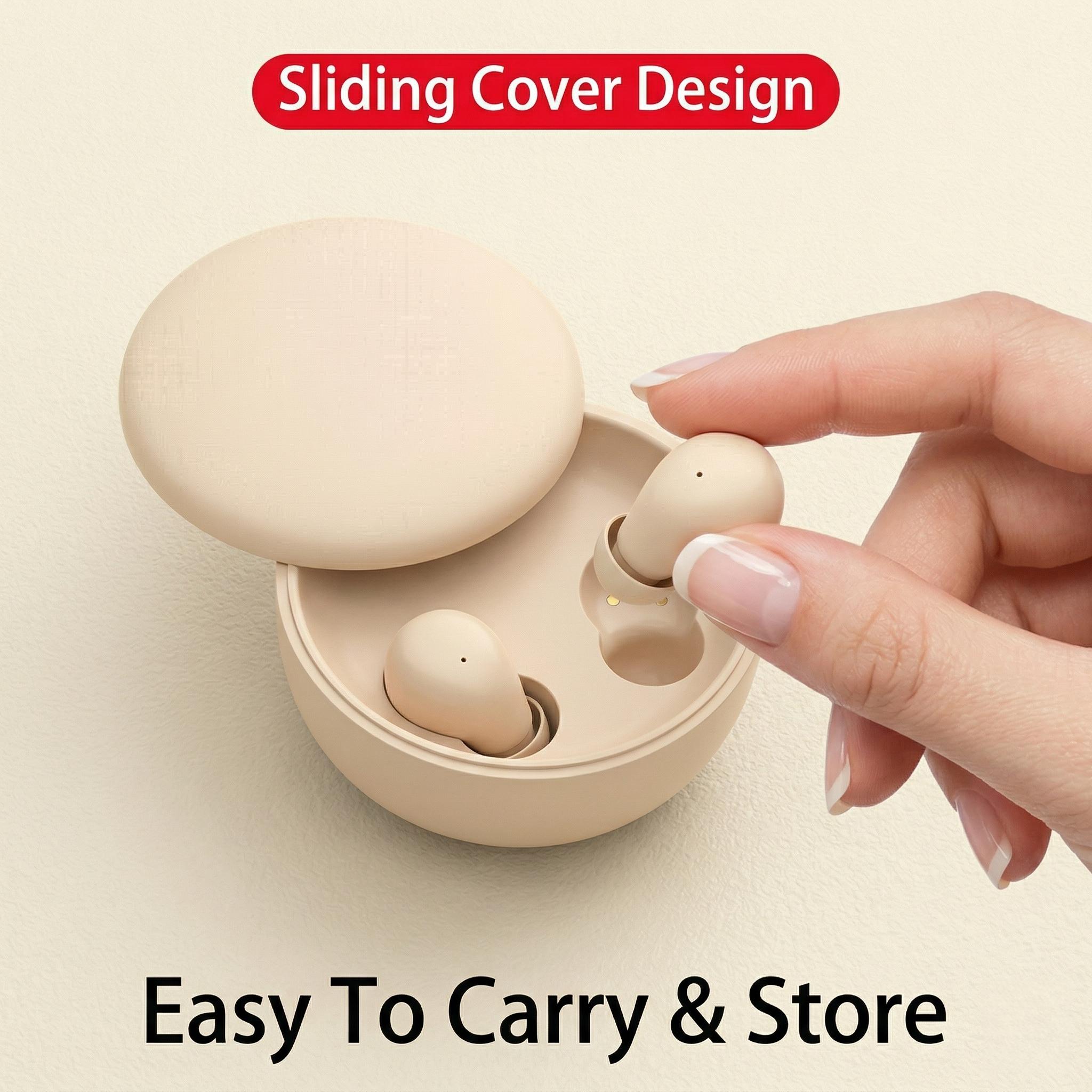 Mini Invisible Wireless Earbuds, Bluetooth 5.4 True Wireless In-Ear Headphones with HD Sound, Noise Cancelling Sport Earphones for Sleep & Gaming