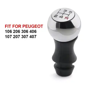 5 Speed Car MT Gear Shift Knob Lever Shifter Handle Stick Gearshifter For Peugeot 106 206 306 406 107 207 307 407 Interchangeable Knob