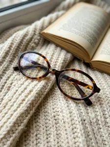 Tortoiseshell Oval Glasses for Women, Retro Flat Top PC Frame with Blue Light Blocking Lenses, Accessories For Women