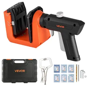 VEVOR Pocket Hole Jig Kit, 1/2, 3/4, 1-1/2 Adjustable, 360 Rotating Handle, Jig Pocket Hole System with 260 Screws, C-Clamp, Stop Collar, Drill Bit, Easy Clamping and Adjusting, for Woodworking