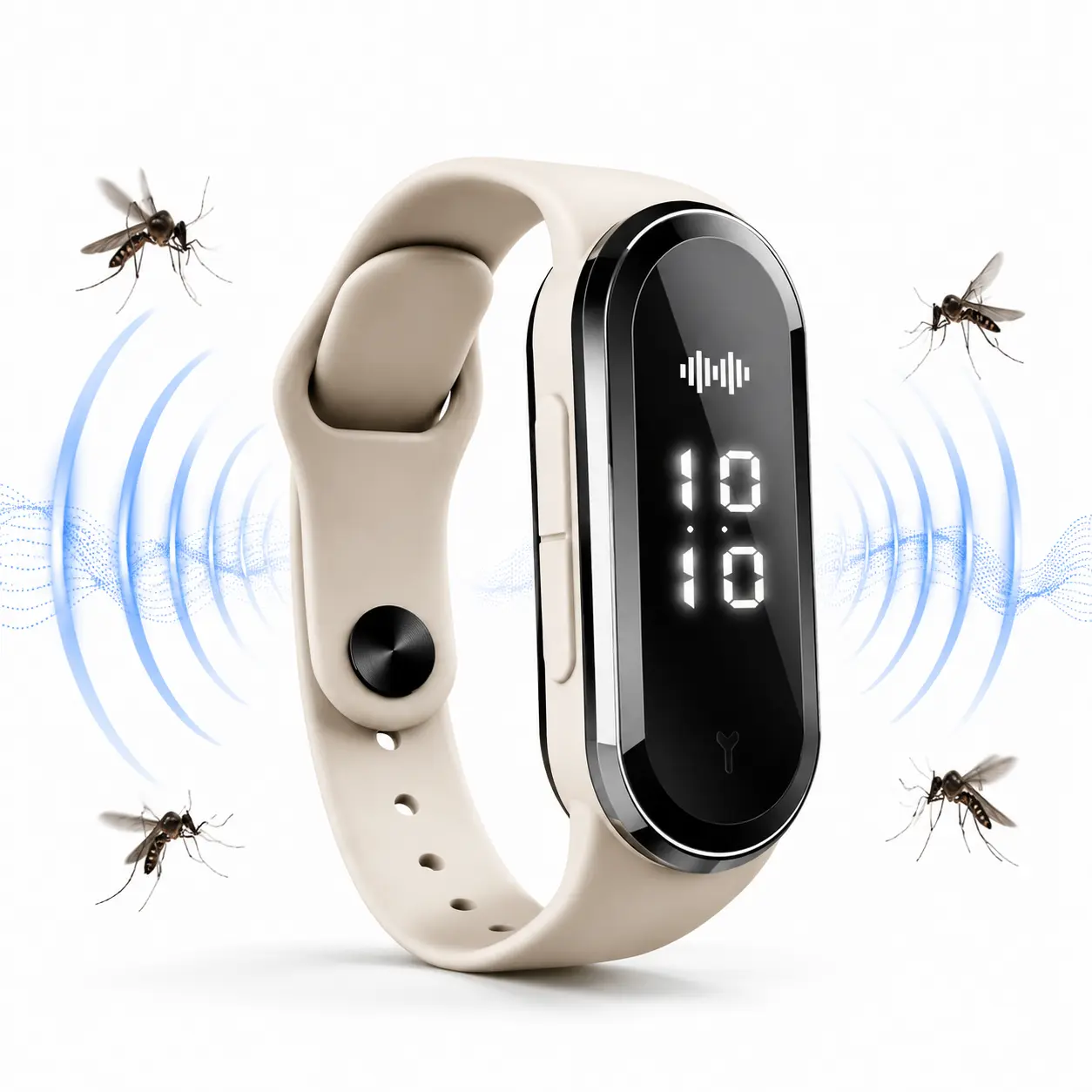 Smart-Ultrasonic Mosquito Repellent Wristband, Rechargeable Bug Repellent Bracelet with Silicone Band for Outdoor Travel, Camping & Family Use