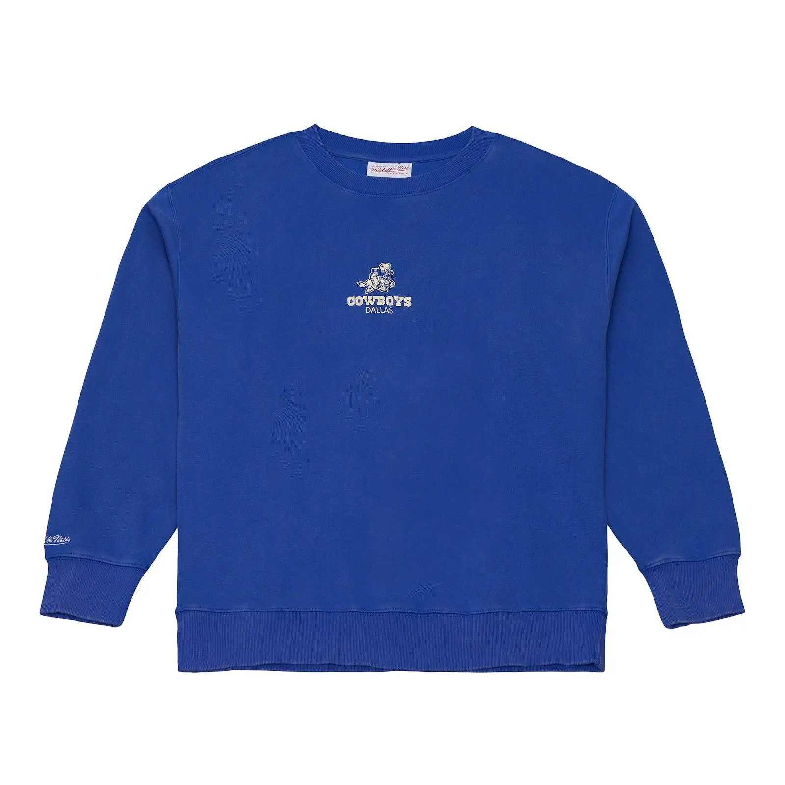 Dallas Cowboys Royal Core Essentials Fleece Sweatshirt NFL Throwback Crewneck Vintage Fan Gear Mitchell & Ness