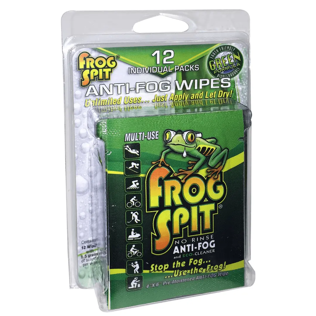 Frog Spit Anti-Fog Wipes | 12-Pack for Long-Lasting Fog Prevention
