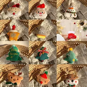 12 Pcs Christmas Plush Brooch for women decorations xmas Brooch xmas accessories christmas hair barrettes Christmas Themed Decor
