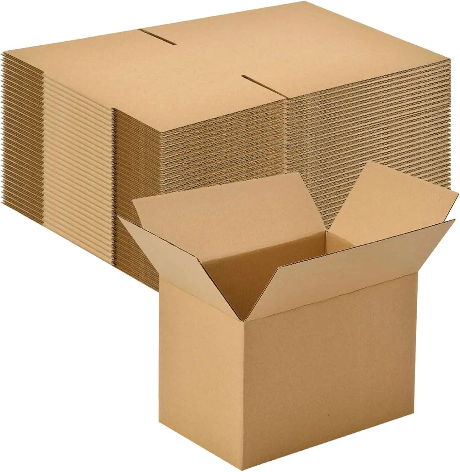 Brown Corrugated Rectangular Shipping Boxes (30 Pack, 8x6x6 in) - Multi-Size Compatible Boxes for Packing, Mailing, Business Users