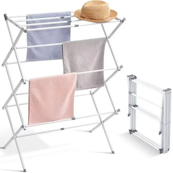 Expandable Clothes Drying Rack, Foldable & Collapsible Steel Laundry Drying Racks