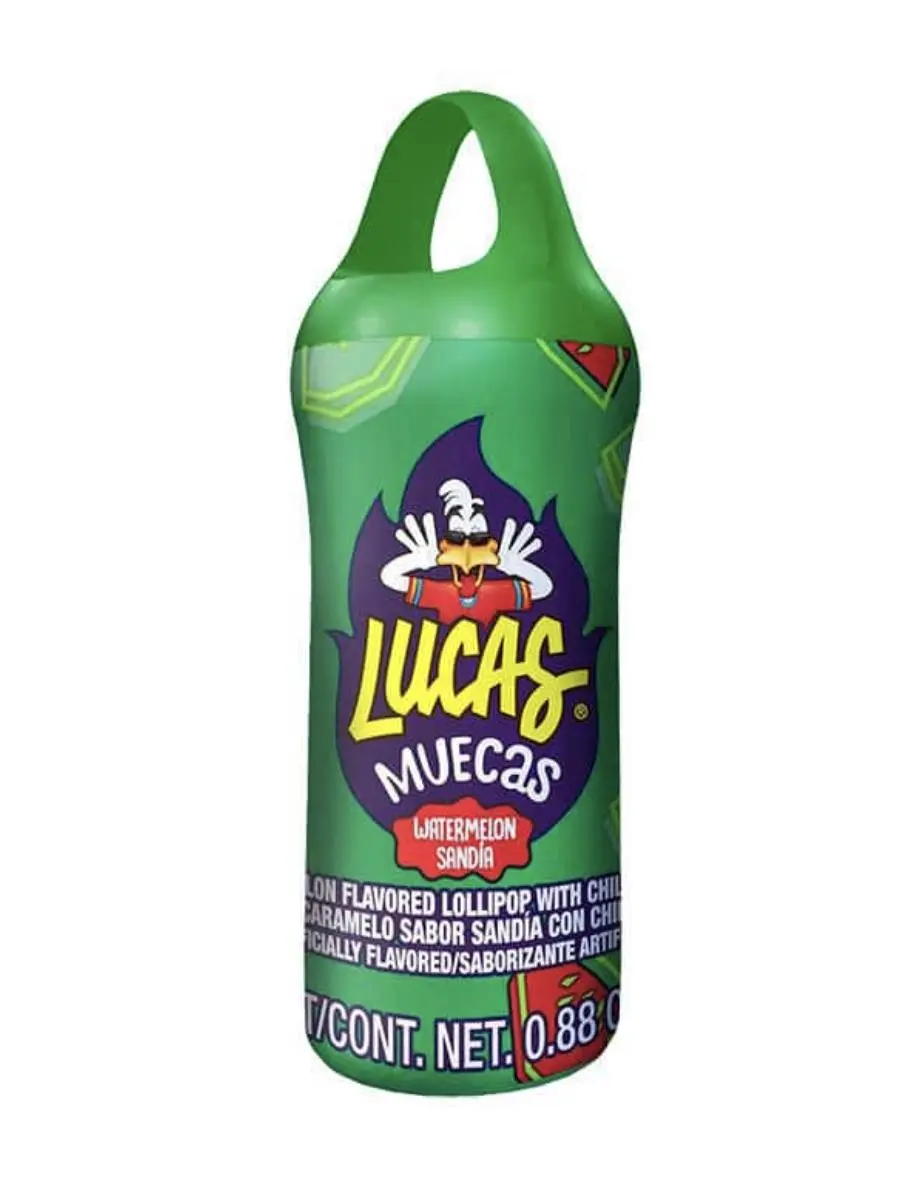 Lucas Muecas Powder Candy with Lollipop 2 Count – Chamoy or Watermelon