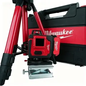 Milwaukee 16-Line Laser Level Kit – ±0.3mm/10m Accuracy for Framing & Layout – REDLITHIUM Battery or AC Power – Magnetic Fine-Adjust Base