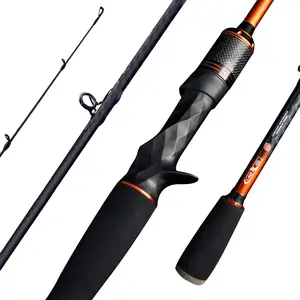 CastX Medium Heavy Fishing Rod, Medium Light Spinning Casting Rod, 2 count Baitcasting Rod, Saltwater Freshwater Baitcaster Rod,  Action, 40T Carbon Fiber, EVA & Cork Grip, Zirconia Ring