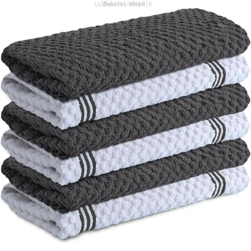 100% Cotton Kitchen Towels - 15x25 Inch Ultra Soft Tea Towel, Super Absorbent Terry Dish Towels for Kitchen Linens |   Grey |   LumièreNoire16ABahsyxl shop3