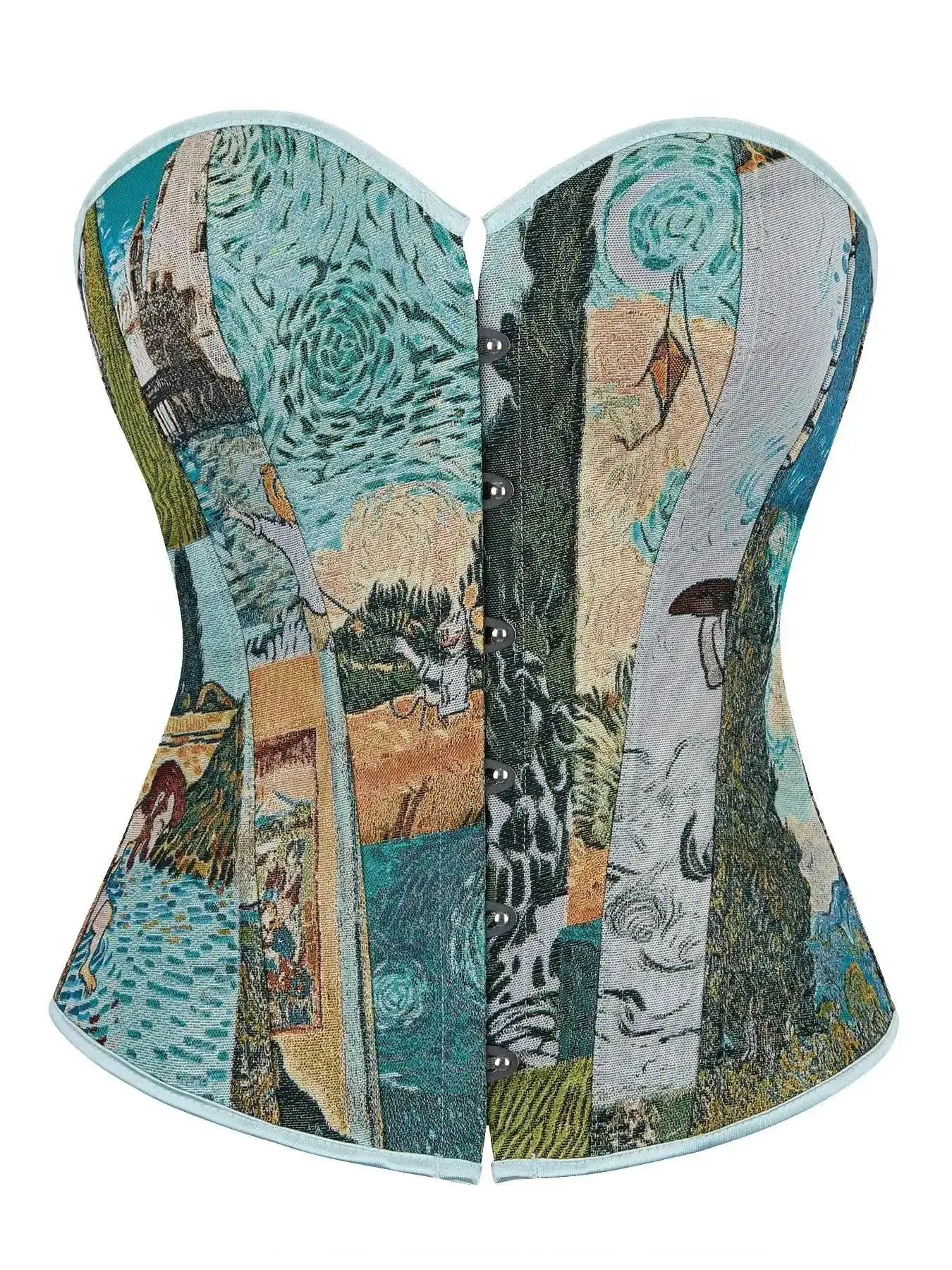 Women's All Over Print Corset Body Shapewear Tube Top Everyday Style, Casual Hook & Eye Front Strapless Shaper, Tummy Control for Daily Wear, Underwear, Waist Trainer, Lingerie, Shaping, Sports Gear, Graphic Style