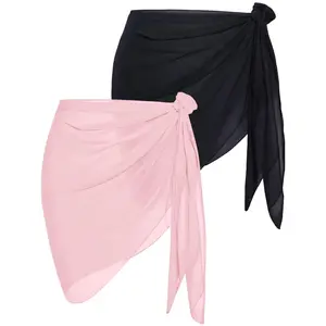 2026 Summer Women's 2-Piece Sarong Wrap Skirt Set — Beach Cover-Up & Poolside Chiffon Swimwear Cover-Up — A Must-Have for Beach Trips and Pool Parties