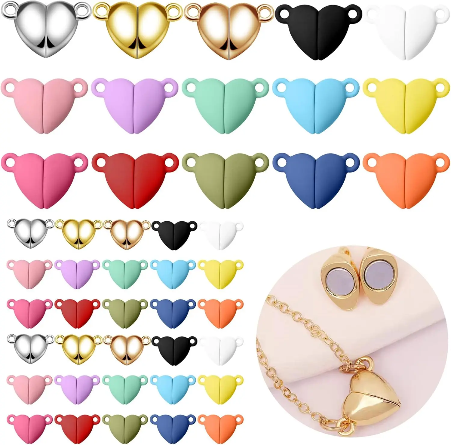 45 Pairs Cute   Clasps -  Necklace Clasps Closures -  Clasp  for  Making & Necklaces & Bracelets - Unlock Elegance in 15 Colors