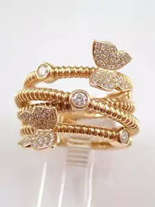 1 PC Glamorous Butterfly Cubic Zirconia Ring For Women For Valentine's Day Gift Wedding Anniversary Party Jewelry Stackable Ring