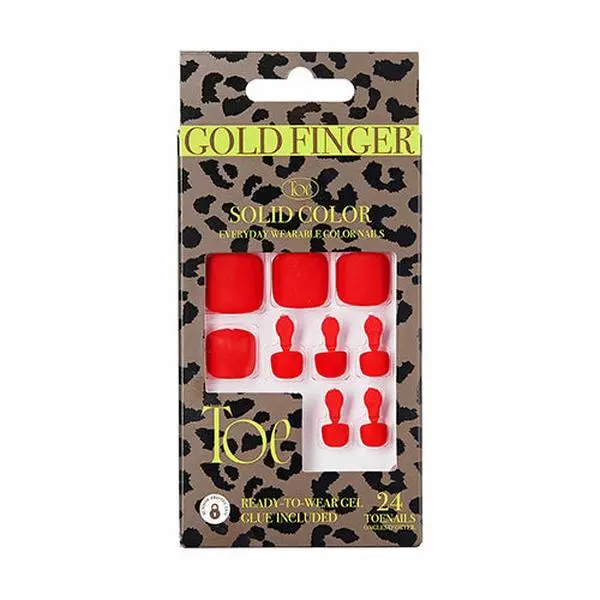 Gold Finger Solid Color Toenails