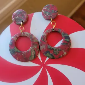 Christmas Clay Earrings - Festive Holiday Jewelry