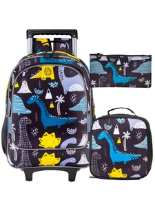 Wheel Backpack, Wheeled Elementary School Bag and Lunch Bag (football), Rolling Backpack for Boys and Girls, All Seasons