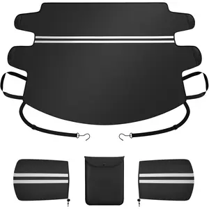 Snow Cover for  Windshield - Dual  Panels|Multi-Layer  Snow Cover with Larger Mirror Covers & Storage Bag|Essential  Winter Accessories|Fits Sedans, Compact SUVs|M (61"x50")