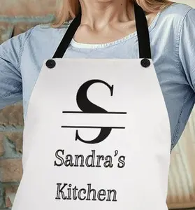 Personalized Split Monogram Chef Apron, Baker Apron Kitchen Lightweight