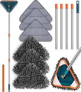 Wall Cleaner with Long Handle, 360° Rotatable Wall Mop, 85" Baseboard Cleaner Tool Duster for Walls, Dust, Ceiling Fans, and Floors - Cleaning