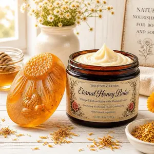 The Jesus Garden Eternal Honey Balm Whipped Beef Tallow with Calendula & Manuka Honey for Nourishing Skin Conditioning 8 oz | Calendula & Honey Soap | Bundle