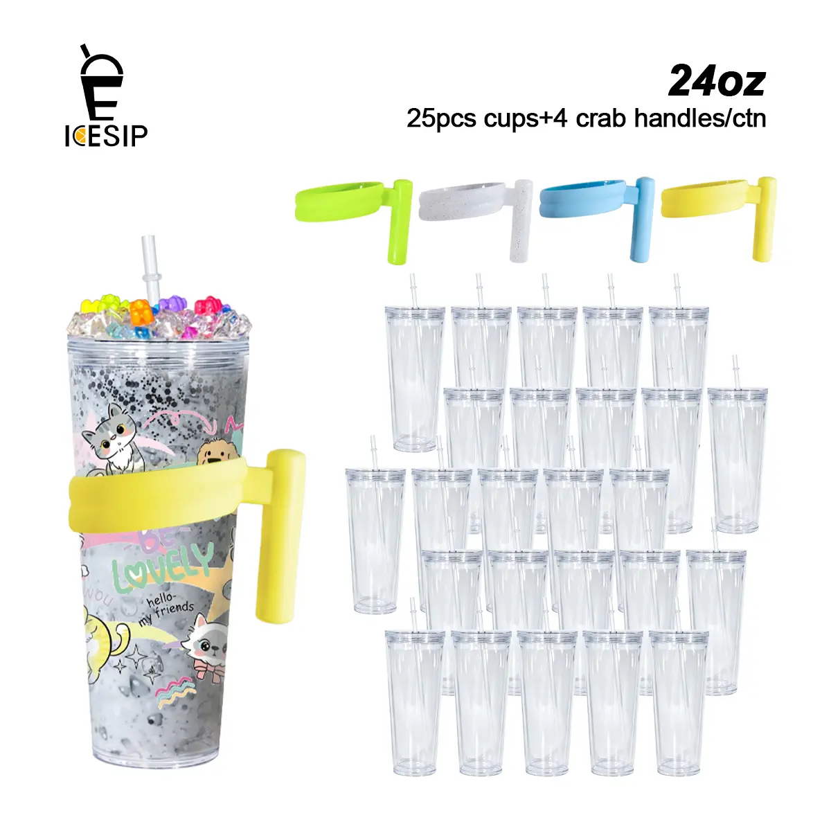 Old/new version randomly shipping 25pcs/ctn 24 OZ Snow Globe Plastic Double Walled Tumbler cups For Glitter DIY, UV printing pattern, Lava Drip tumbler, for Custom Gifts for Corporate Parties, Events, Sports Competitions, Engagements and Weddings
