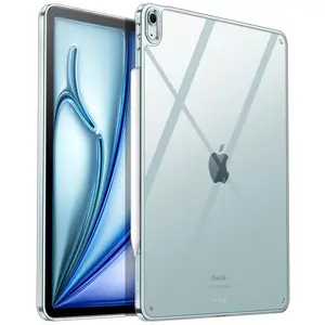 JETech Clear Case for iPad Air 13-Inch M4/M3/M2 (2026/2025/2024), Anti-Yellowing Transparent Shockproof Slim Tablet Back Cover with Hard PC Back and Soft TPU Bumper