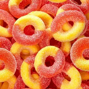 Peach Rings Gummy Candy 1-Pound Bag | Classic Sweet and Sour Candy | Soft Peach Gummies for Snacking, Dessert Topping & Buffet Tables | Chewy Gummy Rings