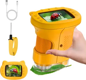 1000X children's handheld digital microscope, pocket microscope with 2.0-inch IPS screen, STEM teaching aids, birthday gifts, Christmas gifts, portable educational science kit