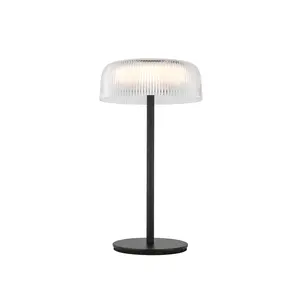 Alora Brilla 6-in Rechargeable LED Table Lamp with Ribbed Acrylic Shade