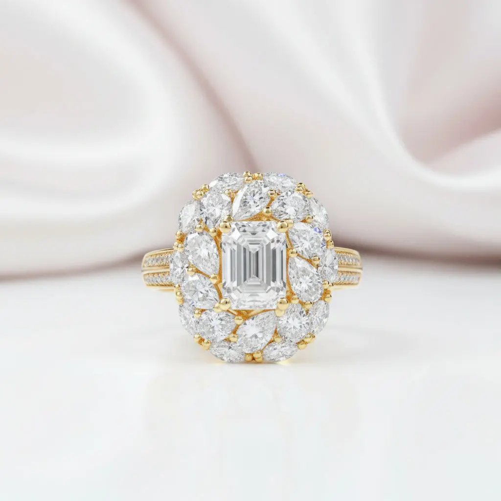 2.0 Ct Emerald-cut Diamond Option Vintage Engagement Ring