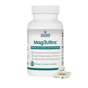Arthur Andrew Medical Mag3Ultra Triple Magnesium Supplement Sucrosomial Bisglycinate Taurate for Muscle Stress Mood Nerve Bone Heart Support