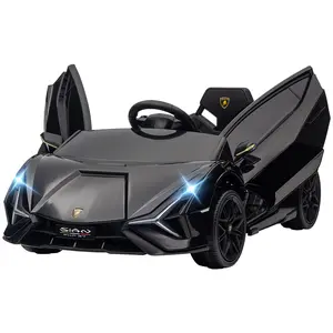 12V Ride on Car, Battery Powered Electric Car for Kids with Remote Control, Horn, Music, & Headlights, Black
