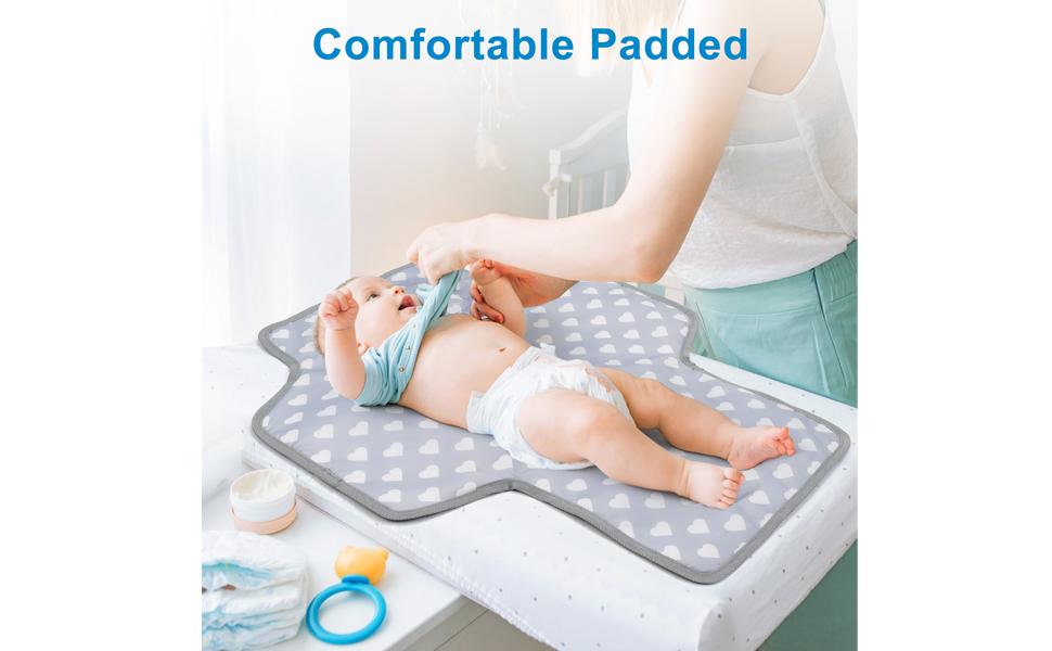 Mother's Day Portable Diaper Changing Pad, Waterproof Baby Changing Mat, Foldable Travel Diaper Changing Pads for Baby, Baby Essentials Shower Registry Gifts