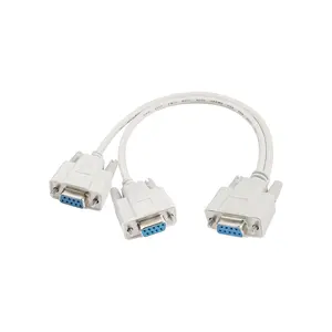 DB9 Y Splitter  DB9 9 Pin 1 Female  to 2 Female Rs232 Serial Splitter Adapter Straight-Through  for Connect Various Serial Interface Devices 30cm