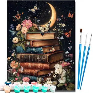 Paint by Number Kits for Adults Beginners, Easy Acrylic Simple Paint by Number Kits, DlY Watercolor Paint by Numbers Kits on Canvas Without Frame for Home Wall Decor Home Decoration 16x20inch