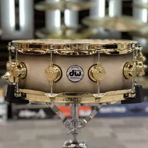 DW Collector's 14x5" SSC Maple Snare Drum Natural to Ebony Satin Oil Burst Gold Hardware North American Maple VLT Shell
