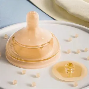 Silicone Wide-Neck Baby Bottle Nipple with Case, Ultra Soft Skin Feel, Various Flows for Newborns, Fits 4oz, 5oz, 8oz Bottles