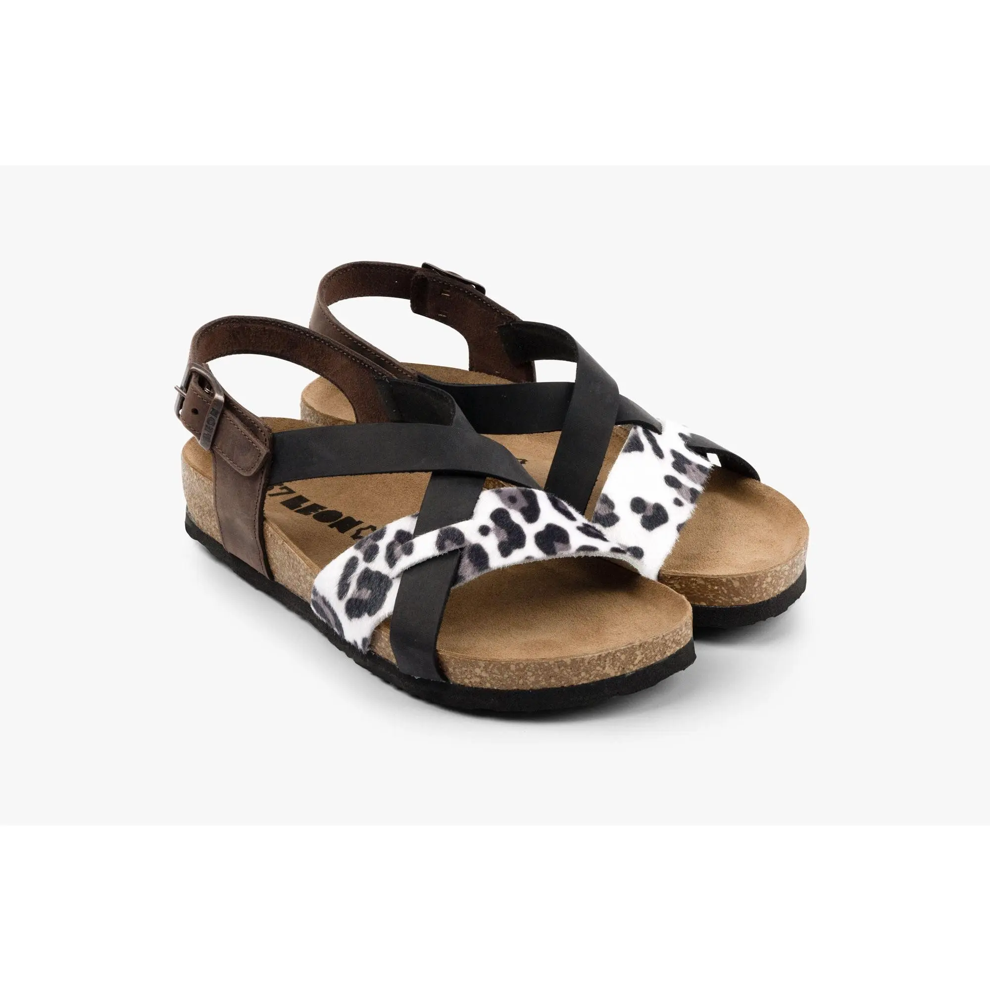 Noa by LEON- Women’s Leather Sandal- Ankle Strap with Adjustable Buckle & Arch Support