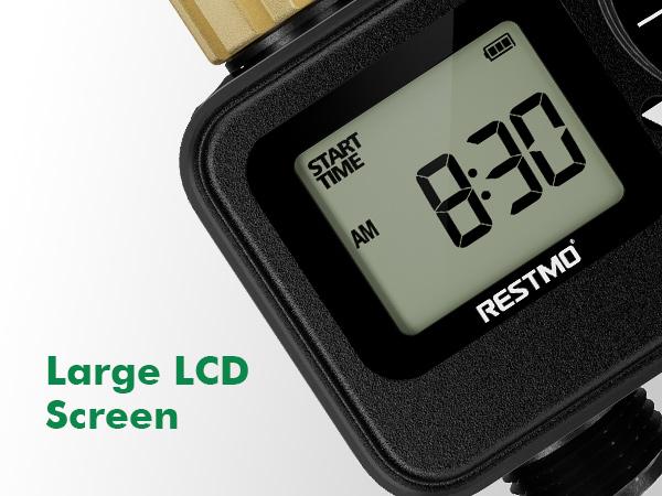RESTMO Sprinkler Timer, Programmable Water Timer for Garden Hose, Automatic Control | Manual ON/Off | Rain Delay for Outdoor Faucet, Drip Irrigation and Lawn Watering System.