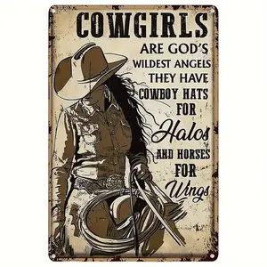 [Vintage Metal Plaque] Vintage Metal One Iron Plaque, 12x8 inches/ 30x20 cm, Cowboy Horse Riding Poster, When You're Old, Don't Stop Riding, Home Decor Poster