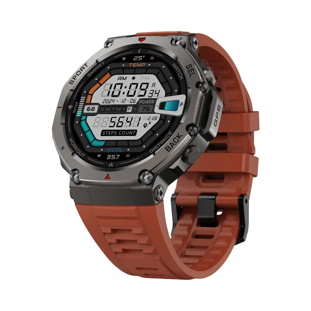 500Mah High Voltage Battery Outdoor Smart Watch with Compass GPS Build in Support Real Time Movement Tracking 5ATM Waterproof Dust Proof, Drop-Resistant Fitness Tracker Bluetooth Call