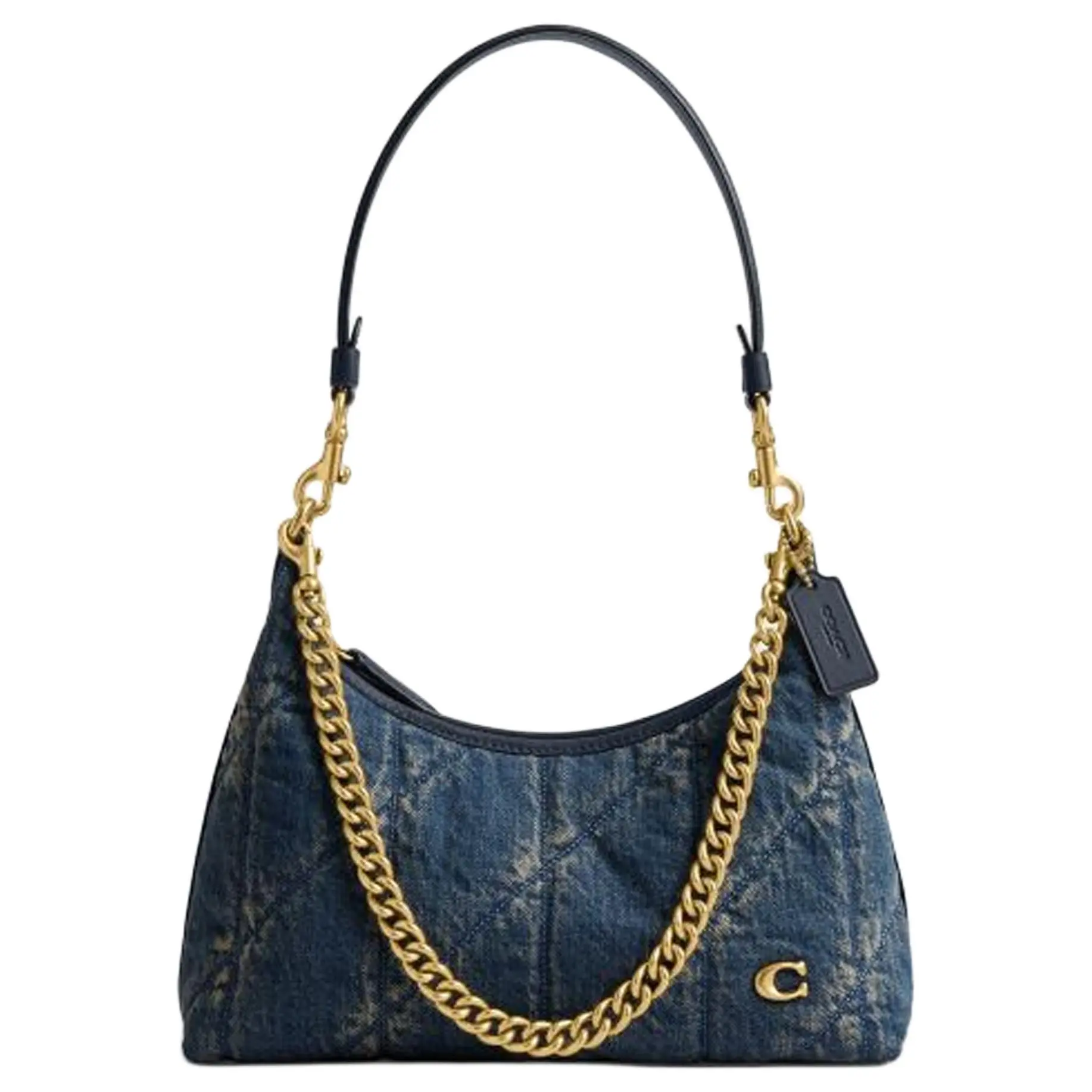 COACH Juliet 25 Quilted Fabric Shoulder Bag for Women in Deep Indigo Denim Messenger Bag Crossbody Leather Bag