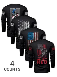 Men's Casual Round Neck Long Sleeve Fitted Knitted T-Shirt Set, Fashionable Graphic Print Design, Perfect for Spring & Fall Seasons, Knitwear