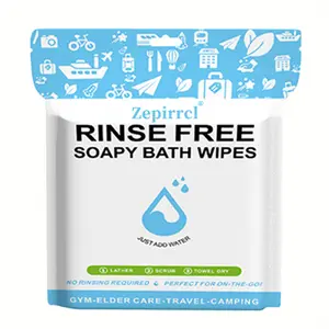 11.81*11.81in Disposable No Rinse Bathing towel for Sensitive Skin - All-in-1 Single Use Shower towel, Simply Dampen, Lather, and Dry Without Shampoo or Rinsing (Sensitive Skin, 1-Pack)