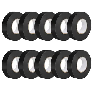 Electrical Tape, Black, 3/4 inch x 65 ft, High Temperature Electric Tape Weatherproof for  DIY, Repairs, Electrical, Automotive and Equipment, 10-Pack (10)